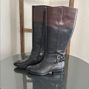 Ralph Lauren Two-Tone Leather Riding Boots